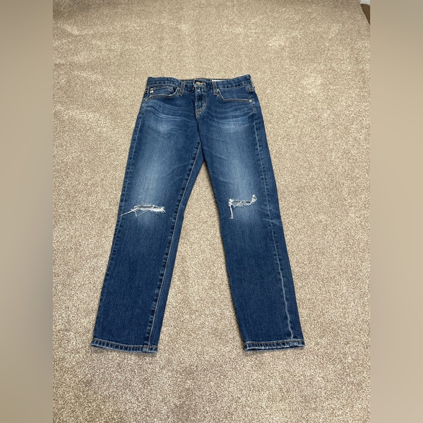Ag Adriano Goldschmied The Ex-Boyfriend Slouchy Slim Jeans Sz 27 Distress